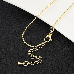 女性用真鍮ボールチェーンネックレス  カドミウムフリー＆鉛フリー  18KGP本金メッキ  17.52インチ（44.5cm）&nbsp;NJEW-P265-13G