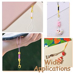 50 шт. 10-цветные ремешки для мобильных телефонов из сплава полиэстера&nbsp;AJEW-CJ0001-62