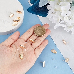 12 шт. латунная овальная фурнитура для сережек-гвоздиков&nbsp;KK-BC0010-90