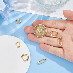 6 шт. 3 стиля латунных пружинных затворных колец KK-HS0015-07