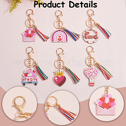 6 шт. 6 стиля деревянный брелок ко Дню святого Валентина&nbsp;KEYC-SP0001-07