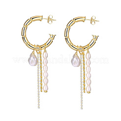 Серьги-гвоздики с кисточками из сплава горного хрусталя&nbsp;FS-WG9547A-01