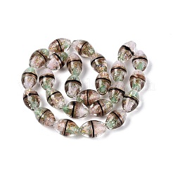 Cuentas de vidrio laminadas en dos tonos hechas a mano&nbsp;FOIL-Q001-01G
