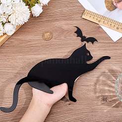 Акриловая накладка на дверь с изображением кошки и летучей мыши AJEW-WH0596-009