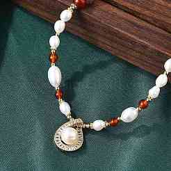 Ожерелья с подвесками в виде слезы из латуни NJEW-P325-01G