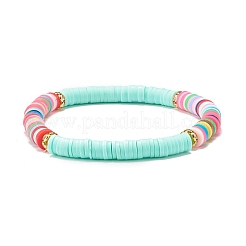 Set di bracciali elastici fatti a mano in argilla polimerica con perline heishi&nbsp;BJEW-JB07516