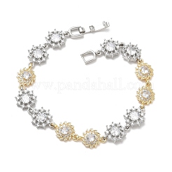 Messing-Gliederkettenarmbänder mit Mikropflaster und klarem Zirkonia für Damen&nbsp;BJEW-C156-06B-GP