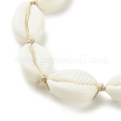 Браслет из плетеных бусин из акриловой ракушки и морской звезды синтетической бирюзы (окрашенной) BJEW-JB08058-01