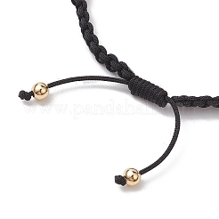 Браслеты из плетеных бусин из натурального аметиста и акрилового жемчуга BJEW-JB10462