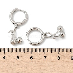 Pendientes de aro de latón con forma de cereza&nbsp;EJEW-M077-19P-03
