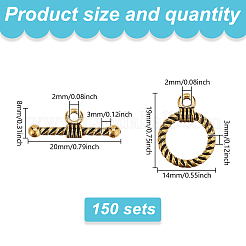 150 шт. застежки из сплава в тибетском стиле FIND-GO0002-99AG