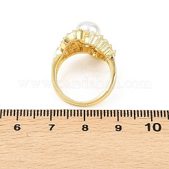 Bagues en laiton avec micro pavé de zircone cubique pour femmes&nbsp;RJEW-D340-02G-10