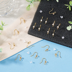 32 Stück 4 Stile Messing Pavé klar Zirkonia Ohrring Haken&nbsp;KK-TA0008-45