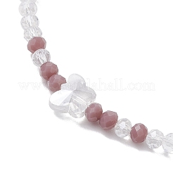 Braccialetti elastici in perline di vetro galvanizzato per donna&nbsp;BJEW-JB11397-01