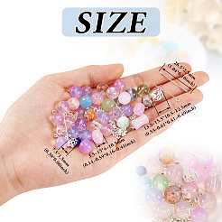 2 Sets 2 Stile DIY Bunte Malerei Perlen & Legierung Anhänger & Link & Perlenkappen Schmuck Zubehörse Kits&nbsp;DIY-TA0011-61