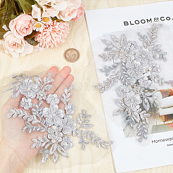 1 пара 3D цветочных вышитых аппликаций из полиэстера PATC-GF0001-37B