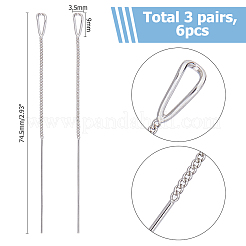 3 paio di orecchini a goccia in ottone con filo&nbsp;EJEW-HS0001-15