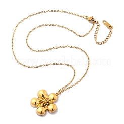 Ожерелья с подвеской в виде цветка из нержавеющей стали 304 для женщин NJEW-D319-01G