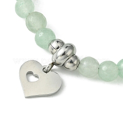 Bracciali avventurina perline verdi naturali&nbsp;BJEW-JB09886-03