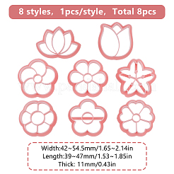 8 formina per biscotti in plastica PP a forma di fiore&nbsp;DIY-HY0002-81