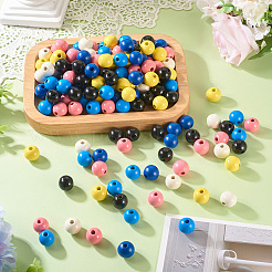 240шт 6 цвета натуральные деревянные бусины WOOD-TA0002-74B