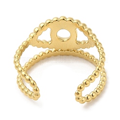 Кольцо-манжета из полой нержавеющей стали 304 от сглаза для женщин RJEW-I098-09G