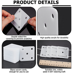 アクリル裁縫道具30個  正方形  ホワイト  55x55x2mm  穴：6mm&nbsp;DIY-FG0006-54