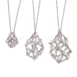 3 шт. 3 размера 304 нержавеющая сталь макраме мешочек пустой держатель для камней изготовление ожерелья&nbsp;NJEW-JN05240