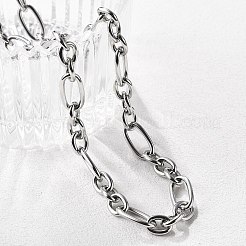 変色しない304ステンレススチールフィガロチェーンネックレス  トグル留め金付き  ステンレス鋼色  20.59インチ（52.3cm）&nbsp;NJEW-O124-03P