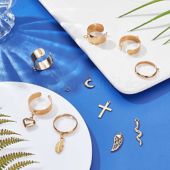 Набор для самостоятельного изготовления кольца-манжеты из нержавеющей стали в виде сердца&nbsp;DIY-SC0026-11G