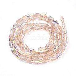 Прозрачные стеклянные бусины гальваническим пряди&nbsp;GLAA-K064-05A-01E