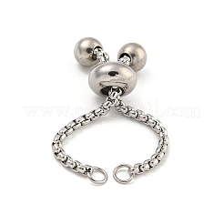 Не тускнеющий регулируемый браслет из нержавеющей стали 304 с цепочкой-слайдером&nbsp;MAK-L038-001P-01