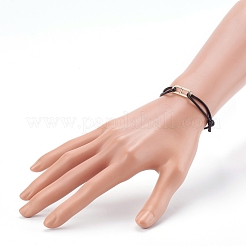 Корейские воском браслеты полиэфирным кордом&nbsp;BJEW-JB06003-01