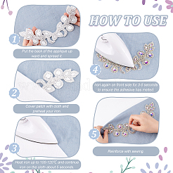 Аппликации из горного хрусталя с цветочным узором&nbsp;AJEW-FG0002-40B