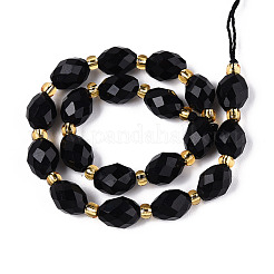 Натуральный черный обсидиан бисер пряди G-N342-53-8x6-01