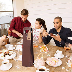 4 шт. сумки-тоуты из искусственной кожи для одной бутылки вина CON-CA0001-028A