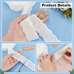 Кружевная отделка из полого цветка из полиэстера&nbsp;OCOR-WH0085-39C