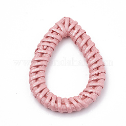 Anelli di collegamento intrecciati a mano verniciati a bastoncino / rattan&nbsp;WOVE-N007-05D