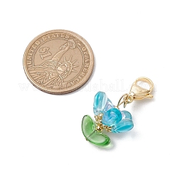 Подвесные украшения из стеклянных цветов&nbsp;HJEW-MZ00206-06