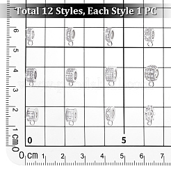 12 шт. 12 стиля латунных трубчатых дужек с микропаве из кубического циркония KK-PH0013-25
