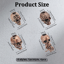 4 Stück 4 Stile Messing europäischen Perlen&nbsp;KK-OC0001-96