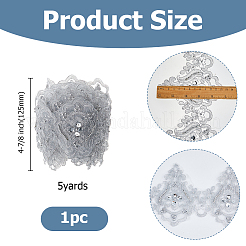 Ruban de polyester d'un mètre avec perles rondes en plastique et paillettes&nbsp;OCOR-HS0001-20B