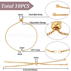 10шт регулируемые слайдерные браслеты из нержавеющей стали 304 для изготовления STAS-HY0001-41