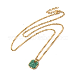 Восьмиугольная серьга-кольцо и кулон с подвеской из синтетического малахита SJEW-P002-04G