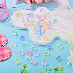 60pcs perles acryliques transparentes de placage uv&nbsp;MACR-TADJ0001-07