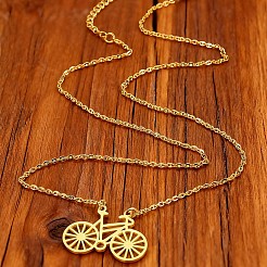 Collane con ciondolo a forma di bicicletta in acciaio inossidabile 304 per uomo e donna&nbsp;WGD5F94-01