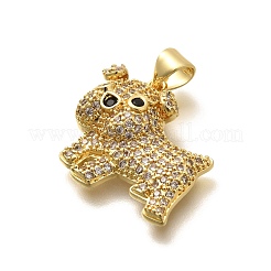 Pendenti in ottone placcato a cremagliera con micro pavè di zirconi smaltati&nbsp;KK-L226-032G-02