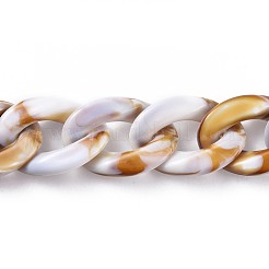 アクリルカーブチェーン  溶接されていない  ゴールデンロッド  39.37インチ（100cm）  リンク：29x21x6mm  1m /連&nbsp;X-AJEW-JB00505-04
