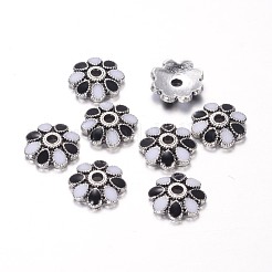 Tappi di perline fiore smalto in lega&nbsp;ENAM-J189-09AS