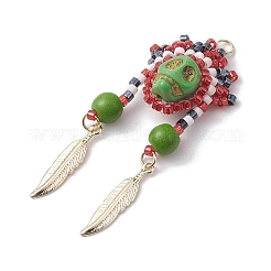 Подвеска из стекла и синтетической бирюзы&nbsp;PALLOY-MZ00243-02